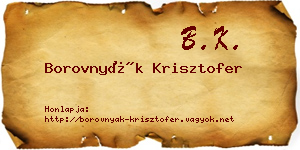 Borovnyák Krisztofer névjegykártya